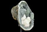Prasiolite (Green Quartz) Geode With Calcite - Uruguay #107710-4